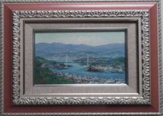 翌日発送可能】 ☆ 辻京子『尾道旅情(F6号)』油彩画・油絵 風景画