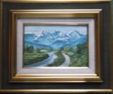 油絵 丹羽勇 大山 美術品 国内発送 油彩画 洋画 (油絵額縁付きで納品対応可) F20号 「赤